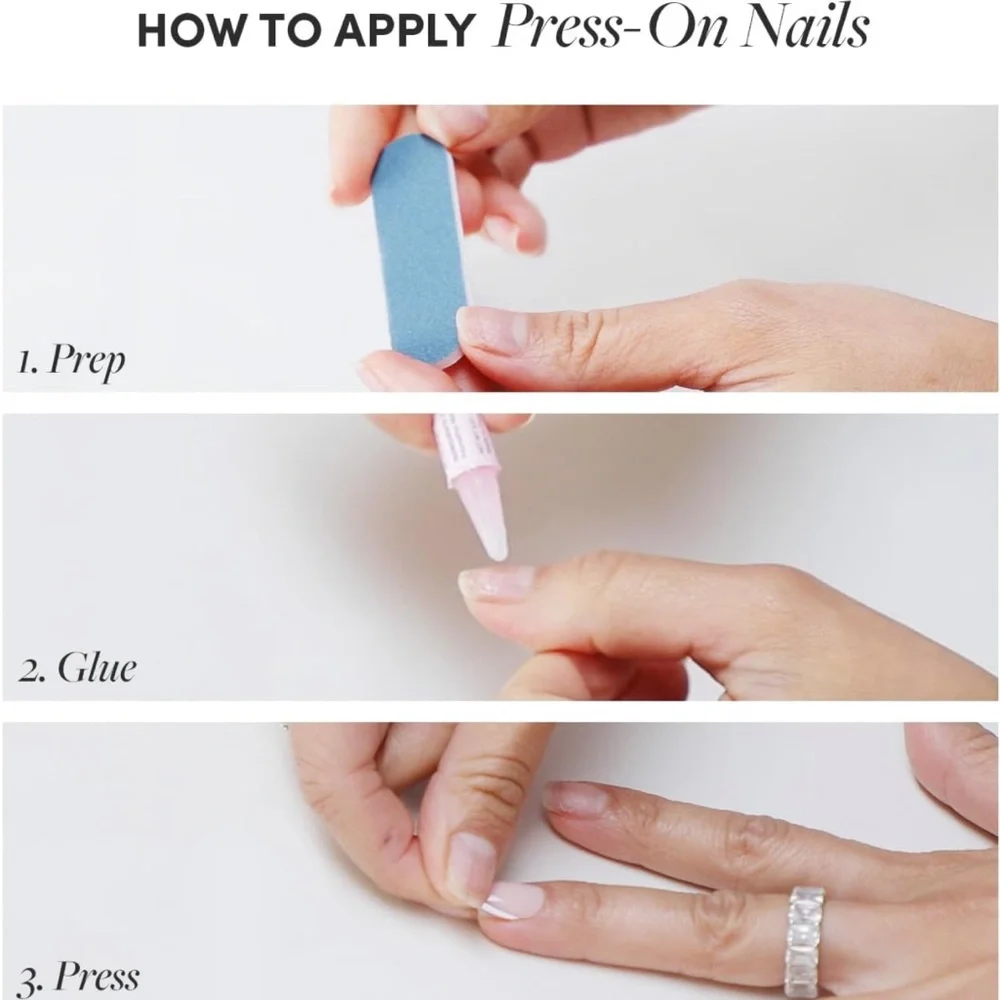 Glamnetic Press On Nails Purple Power Semi-Transparent Medium Almond Nails NEW - Picture 5 of 8